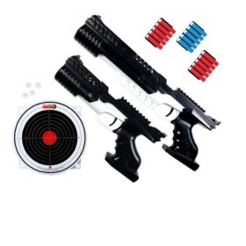 금메달 사격 속사 파워 공기권총 (싱글렛+더블렛) / 장난감 총 총알 과녁 사격 게임 세트